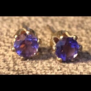 Genuine Amethyst Gold-Filled Earrings.